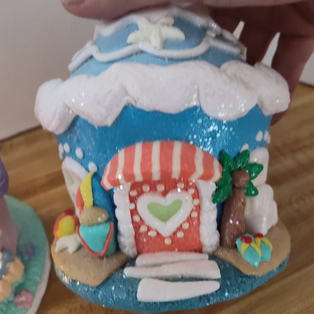 Valerie Parr Hill Set of 3 Easter Spring Pastel Cupcake Cottages - Lights Up!